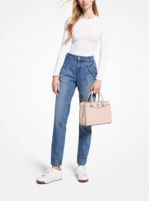 Everly Medium Saffiano Leather Satchel - Image 15
