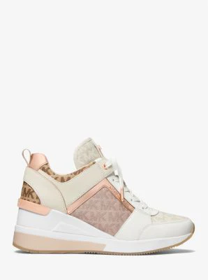 Georgie Color-Block Leather and Logo Jacquard Trainer - Image 3