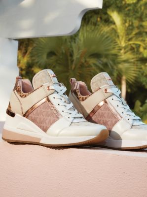 Georgie Color-Block Leather and Logo Jacquard Trainer - Image 6