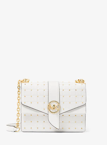 Greenwich Small Studded Quilted Faux Leather Crossbody Bag - Image 6