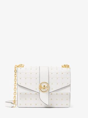 Greenwich Small Studded Quilted Faux Leather Crossbody Bag - Image 7