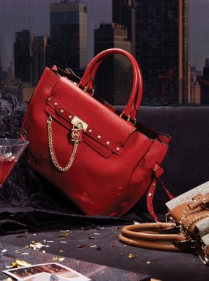 Hamilton Legacy Large Studded Leather Belted Satchel - Image 5