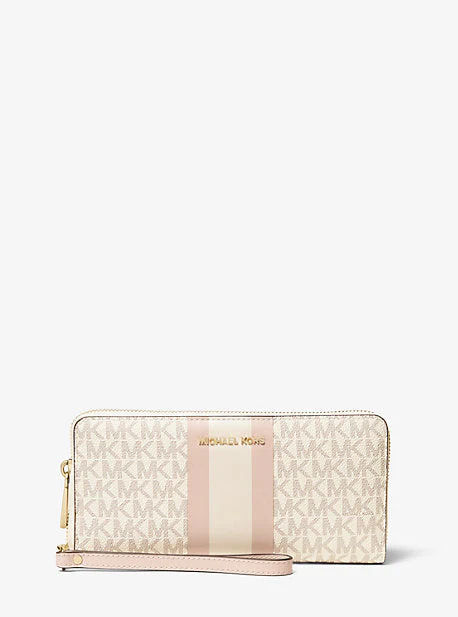 Logo Stripe Continental Wristlet - Image 11