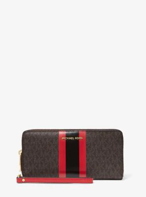 Logo Stripe Continental Wristlet - Image 16