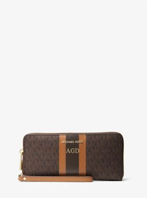 Logo Stripe Continental Wristlet - Image 42