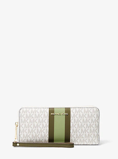 Logo Stripe Continental Wristlet - Image 43