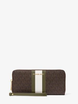 Logo Stripe Continental Wristlet - Image 54