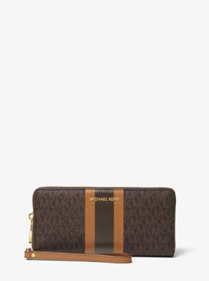 Logo Stripe Continental Wristlet - Image 9