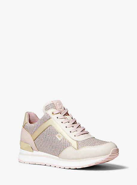 Maddy Leather and Glitter Chain-Mesh Trainer - Image 6
