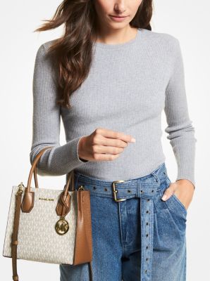 Mercer Medium Logo and Leather Accordion Crossbody Bag - Image 12