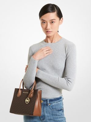 Mercer Medium Logo and Leather Accordion Crossbody Bag - Image 8