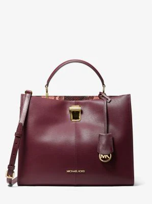 Penelope Large Leather Satchel - Image 6