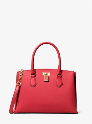 Ruby Medium Saffiano Leather Satchel - Image 10