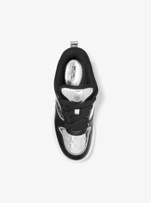 Rumi Leather and Logo-Embossed Metallic Platform Sneakers - Image 5