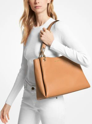 Trisha Large Pebbled Leather Shoulder Bag - Image 20