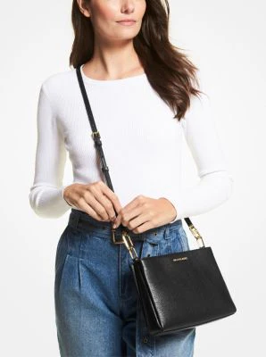 Trisha Medium Pebbled Leather Crossbody Bag - Image 8